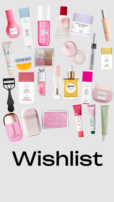 Wishlist ideas #wishlist #sephora #haul #stockholm #arsthetic #cleangirl #preppy #glossier #dior #soldejaniero #drunkekeohant #glowrecipe Preppy Glossier, Wishlist Ideas, Sephora Haul, Stockholm, Sephora, Dior