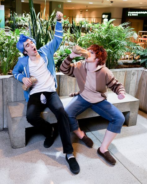 Mordecai Halloween Costume, Mordecai And Margaret Costume, Mordecai And Rigby Cosplay, Mordecai And Rigby Halloween Costume, Mordecai And Rigby Costumes, Cartoon Network Couples, Regular Show Cosplay, Rigby Cosplay, Mordecai Costume