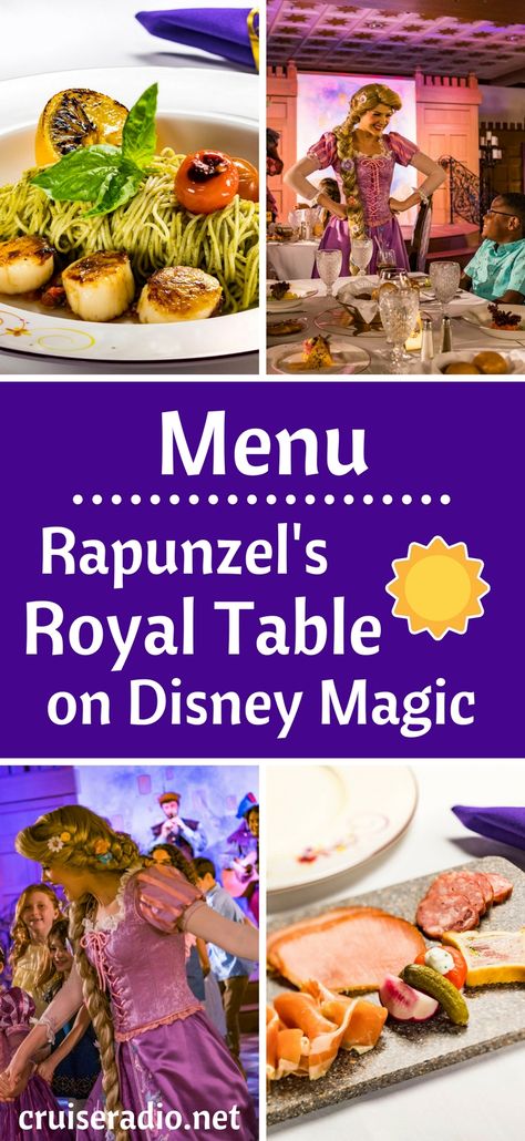 #tangled #rapunzel #dcl disney cruise line #dining #food cruise tips #restaurant #rapunzel #royal #disneymagic disney magic ship #ship #eat #miami #florida #disneycruise Disney Magic Cruise Ship, Disney Magic Cruise, Disney Cruises, Carribean Cruise, Royal Table, Disney Cruise Vacation, Cruise Food, Disney Cruise Ships, Disney Cruise Tips