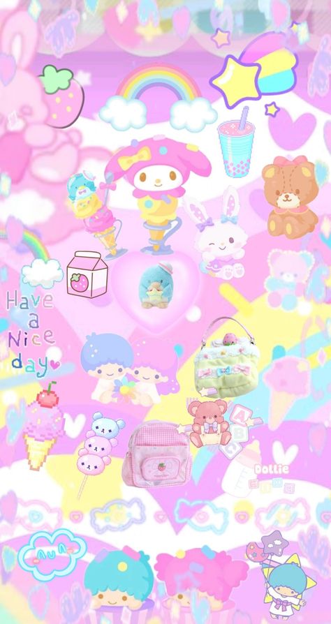 Fairy Kei Wallpaper, Adorable Pfp, Kawaiicore Wallpaper, Kawaii Friends, Kawaii Hellokitty, Pink Sanrio, Kawaii Core, Kawaii Wallpaper, Wallpaper Backgrounds