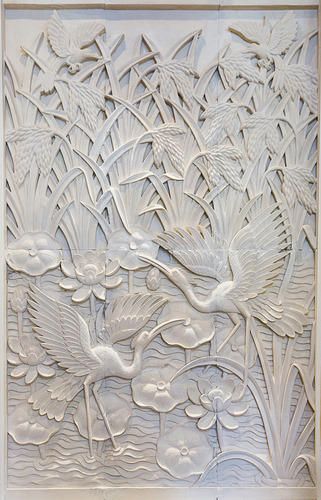 Carved Sandstone Panels - Interior Stone Wall Panels Manufacturer from Jaipur 3d Relief Art, Stone Walls Interior, Drywall Art, Stone Wall Panels, Mural Art Design, Wall Carvings, Flower Painting On Canvas, Sandstone Wall, Stone Wall Art