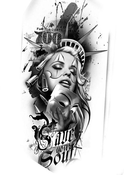 Chicano Tattoo Design, Tato Realis, Gangster Drawings, Tato Ikan Koi, Realistisches Tattoo, Chicano Tattoos Sleeve, Catrina Tattoo, Realistic Tattoo Sleeve, Gangsta Tattoos