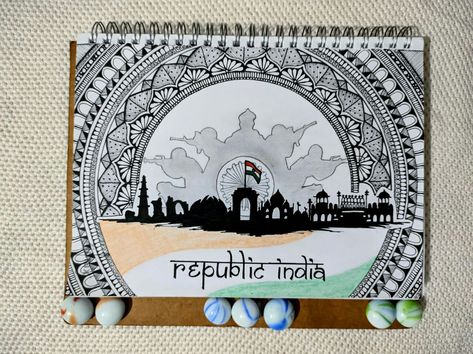 26 January Republic Day Mandala Art, Happy Republic Day Drawing, Independence Day Drawing Ideas India, Republic Day Mandala Art, 26 January Republic Day Painting, Republic Day Sketch, Republic Day Posters Drawing, Republic Day India Drawing, Patriotism Drawing