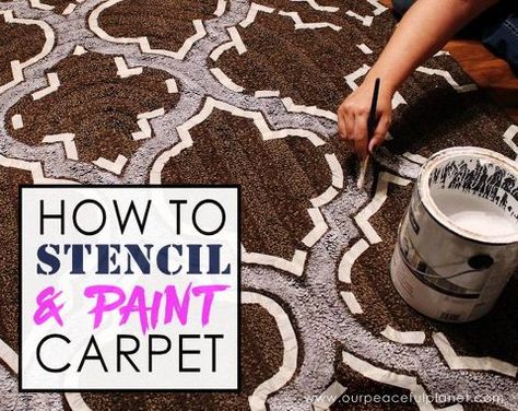 how to stencil paint carpet, crafts, how to, reupholster Old Carpet Makeover, Rug Painting, Paint Carpet, Painting Rugs, Choosing Carpet, Stencil Paint, Accent Wall Stencil, Painting Carpet, Hallway Carpet Runners