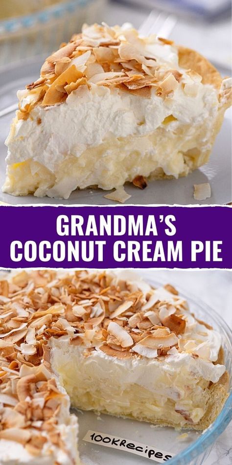 Coconut Cream Pie Easy, Coconut Pie Recipe, Bake Off Recipes, Coconut Cream Pie Recipes, Dessert Pie Recipes, Pie Pie, Coconut Pie, Coconut Desserts, Angel Quotes