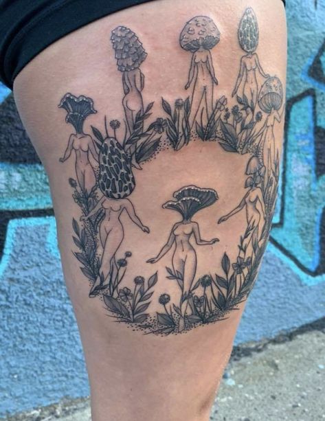 Mythical Creature Tattoo Ideas, Creature Tattoo Ideas, Fairy Circle Tattoo, Mythical Creature Tattoo, Fairy Ring Tattoo, Nest Tattoo, Creature Tattoo, Tattoo Fairy, Fantasy Tattoo