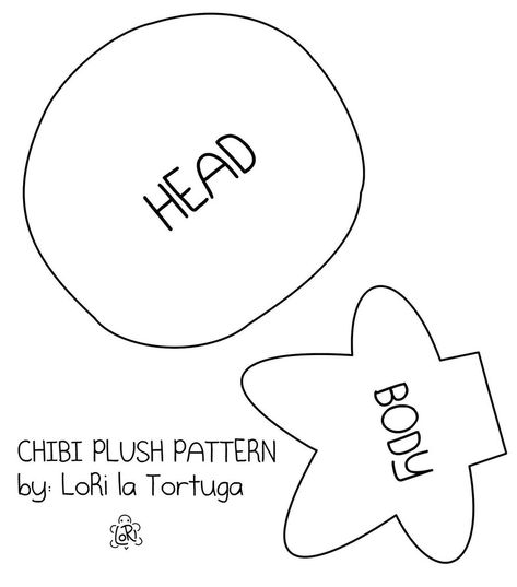 chibi plush pattern by ~LoRi-La-Tortuga on deviantART Chibi Plush Pattern, Chibi Plush, Plush Craft, Plushies Diy, Felt Plushie, Felt Doll Pattern, Doll Plushies, Cute Sewing Projects, Animal Sewing Patterns