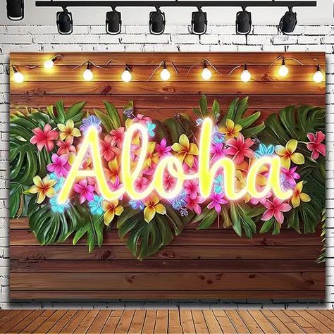 Aloha Sign, Banner Flower, Dance Decorations, Aloha Party, Background Birthday, Background Summer, Hawaiian Decor, Tropical Hawaii, Photos Booth