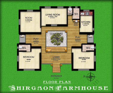 Farmhouse.. Vernacular architecture.. Coastal style... India-sneha_payelkar_jain Farmhouse Design India, Farm Houseplans India, Kokan House, Thotti Mane, Farmhouse India, Farmhouse Vernacular, Residence Plan, Small House Blueprints, Ayurveda Hospital