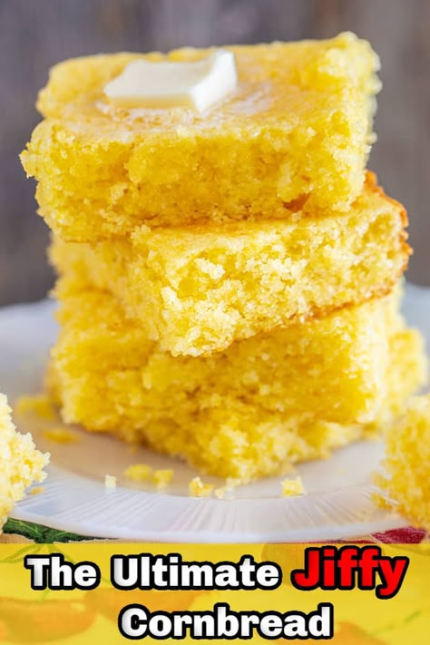 jiffy cornbread pin for Pinterest Sweet Jiffy Cornbread, Jiffy Cornbread Recipes, Jiffy Corn Muffins, Jiffy Cornbread Mix, Jiffy Corn Muffin Mix, Jiffy Cornbread, Corn Muffin Mix, Sweet Cornbread, Cornbread Recipe