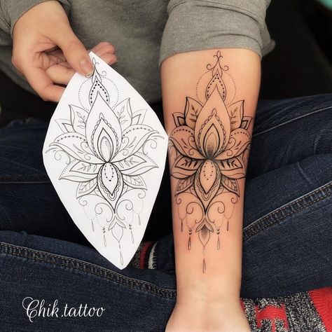 10+ Most Beautiful Forearm Tattoos 2020 Forearm Mandala Tattoo, Tato Lengan Bawah, Mandala Tattoos For Women, Tato Geometris, Mandala Wrist Tattoo, Lotusblume Tattoo, Easy Tattoo, Women Strength, Tattoos Infinity