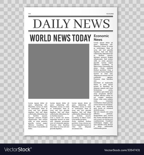 Newspaper Template Design, Blank Newspaper, Daily News Newspaper, Paper Template Free, Newspaper Background, Newspaper Paper, Newspaper Layout, Newspaper Front Pages, Cover Page Template