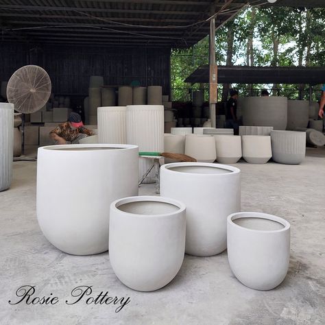 The raw pots in fibreglass materials! #rosiepottery #outdoordecoration #outdoorplants #outdoorplanters #outdoorplant #outdoorpots #lightweightpots #potmanufacturer #fibreglass #fiberglass #fiberstone #poly #pots #vietnampot #planter #vietnampottery Large Outdoor Planters, Agriculture Logo, Fiberglass Planters, Concrete Planter, Manufacturing Plant, Ceramic Plant Pots, Outdoor Pots, Pot Designs, Concrete Planters