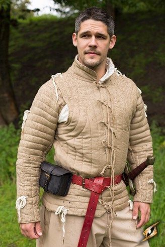 Men Armor, Medieval Jacket, Padded Armor, Medieval Gambeson, Armor Medieval, Armor Dress, Costume Armour, Leather Bracers, Viking Men