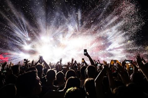 Excited audience watching confetti firew... | Free Photo #Freepik #freephoto #music #people #party #man Gaslight Anthem, Eid Background, Bloc Party, Jorja Smith, Warner Music Group, Liam Gallagher, Armin Van Buuren, Musica Rock, Chance The Rapper