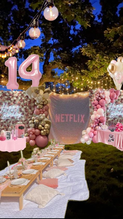 13th Birthday Party Ideas For Teens, 14th Birthday Party Ideas, Birthday Sleepover Ideas, Slumber Party Birthday, Birthday Party Idea, Sweet Sixteen Birthday Party Ideas, Girly Birthday Party, Birthday Party Planner, Birthday Cakes For Teens