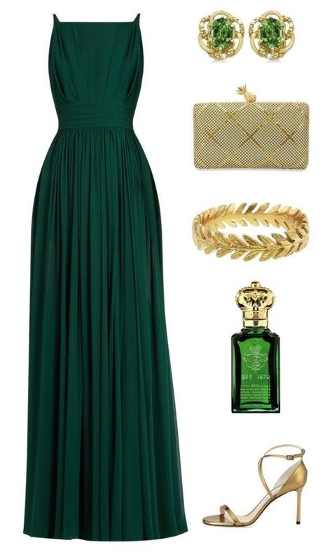 Formal Green Dress, Dress Polyvore, Cathy Waterman, Clive Christian, Dresses Elegant, Looks Chic, Dressy Outfits, Elie Saab, Classy Dress