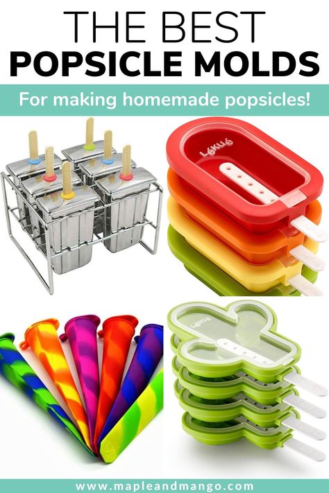 Stainless Steel Popsicle Molds, Silicone Popsicle Molds, Ice Cube Tray Recipes, Popsicles Recipes, Fruit Ice Pops, Homemade Ice Pops, Frozen Treats Recipes, Ice Popsicle, Popsicle Mold