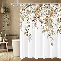 Floral Bathroom Decor, Extra Long Shower Curtain, Long Shower Curtains, Bathroom Shower Curtain Sets, Floral Bathroom, Shower Curtain Liner, Bathroom Shower Curtain, Watercolor Plants, Floral Shower Curtains