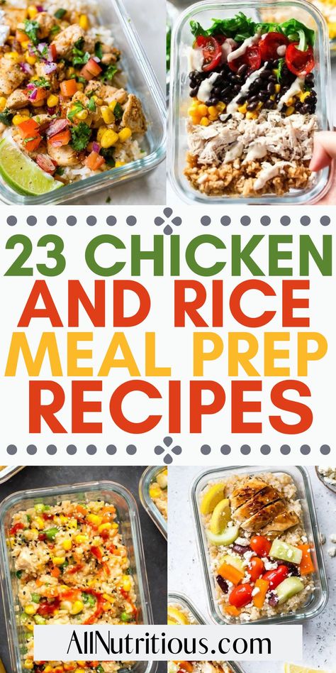 If you are bored with plain chicken meal prep recipes you need to incorporate these yummy healthy meal preps into your healthy diet. Make these easy chicken and rice meal prep ideas this week and enjoy more delicious meal prep lunch ideas. Rice Meal Prep Ideas, Chicken And Rice Meal Prep, Chicken Bowl Meal Prep, Rice Meal Prep, Easy Picnic Food, Meal Prep Menu, Chicken And Rice Dishes, Easy Chicken And Rice, Chicken Lunch