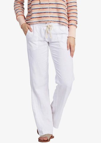 White Beach Pants, Outfit 2020, White Flares, Linen Blend Pants, Roxy Women, White Beach, Flowy Pants, Comfy Pants, Beach Pants