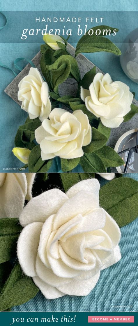 White Felt Crafts, Felt Floral Wreath, Felt Floral Garland, White Felt Flowers, Felt Flowers Bouquet Diy, Hand Sewn Flowers, Felt Flower Garden, Diy Felt Flowers Template, Felt Flower Arrangement