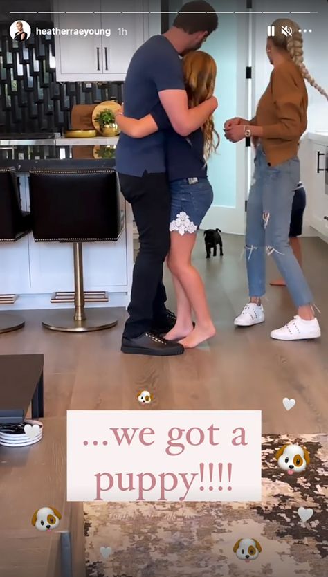 Tarek El Moussa and Fiancée Heather Rae Young Surprise His Kids With a Puppy: 'Meet Bugz' Surprise Puppy Reveal Kids, Surprise Puppy Reveal, Heather Rae, Small Black Dog, Tarek El Moussa, Baby Gender Reveal Party, Getting A Puppy, Baby Gender Reveal, Kids Running