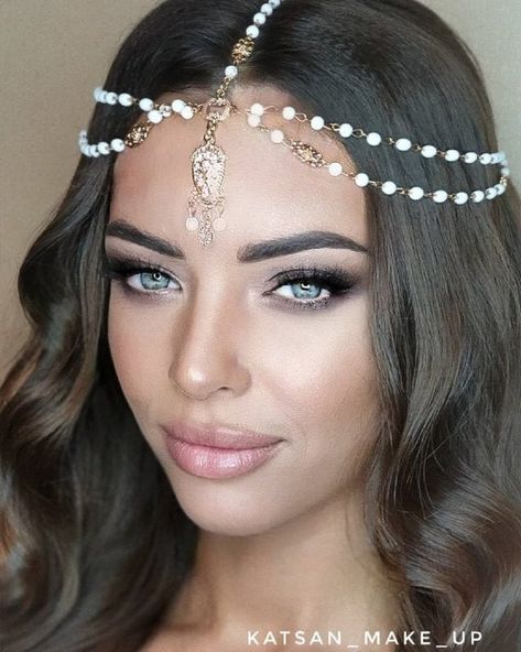 Halo Pearls Bohemian Headpiece Great Gatsby 1920s headband | Etsy Bridal Hair Chain, Bohemian Headpiece, 1920s Headband, 1920s Headpiece, Beaded Headpiece, Evening Hairstyles, Rhinestone Headpiece, Headpiece Jewelry, Head Chain