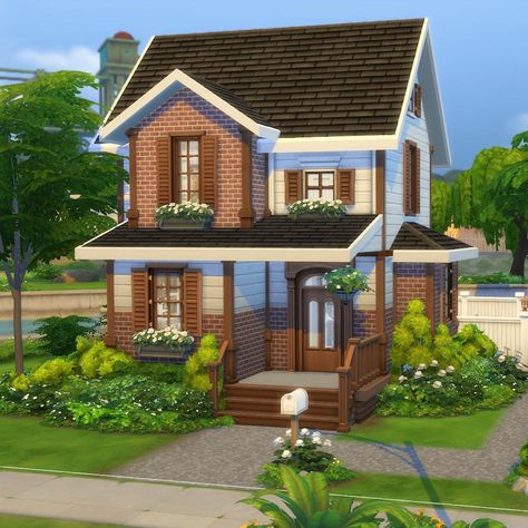 daisy on Instagram: “✨A little limited pack build I’ve been working on... This small home only uses the Base Game and Cats and Dogs.✨ - ☕️On another note I’m so…” Sims 4 Cottage, Sims 4 Houses Layout, The Sims 4 Lots, Oopsie Daisy, Sims 4 Family, Muebles Sims 4 Cc, Sims 4 House Plans, Sims 4 House Building, Sims 4 House Design