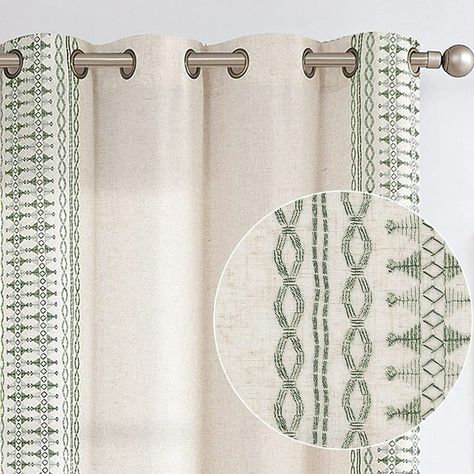 Curtains For Bedroom, Boho Curtains, Linen Curtains, Window Curtains, Sage Green, Curtains, Living Room, Bedroom, Green