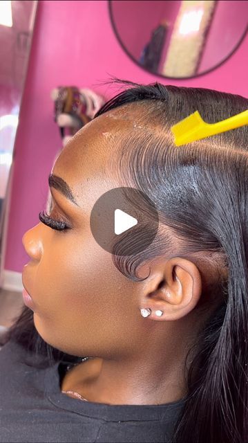 Sew In With Layers Side Part, Bundles With Leave Out, Side Part U Part Wig With Leave Out, Side Part Quick Weave No Leave Out, How To Do A Side Part Quick Weave, Black Hair Sew In Styles, Side Part With Leave Out, Basic Sew In With Leave Out, Side Part Braid Pattern