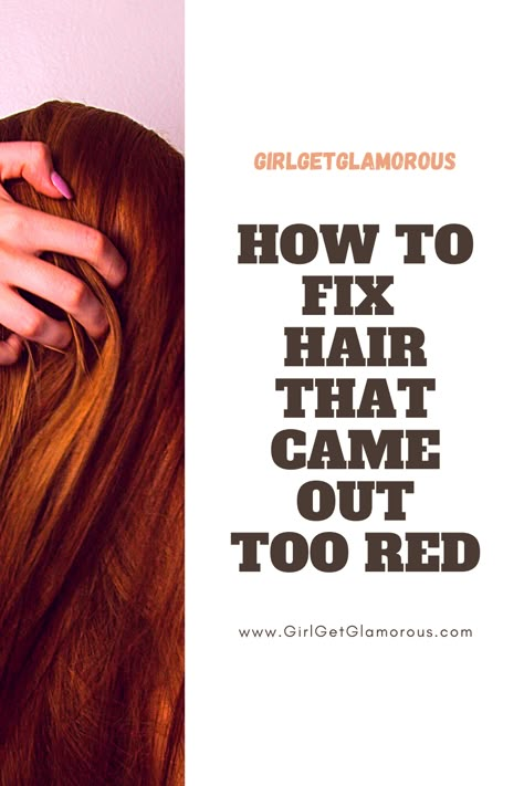 How to Fix Hair that Came out TOO RED! | #colorcorrection #nodye #easy #diy #hair #haircolor #redhair #hairoops #hairtoored #color #dye #red #haircolorinspo  #hairinspo Changing Hair Color From Red To Brown, Red Hair Color Correction, Red Velvet Hair Dye, Remove Red Hair Dye From Hair, Brown Over Red Hair Dye, Getting Rid Of Red Hair, Best At Home Red Hair Dye, How To Lighten Red Dyed Hair, Toner For Red Hair