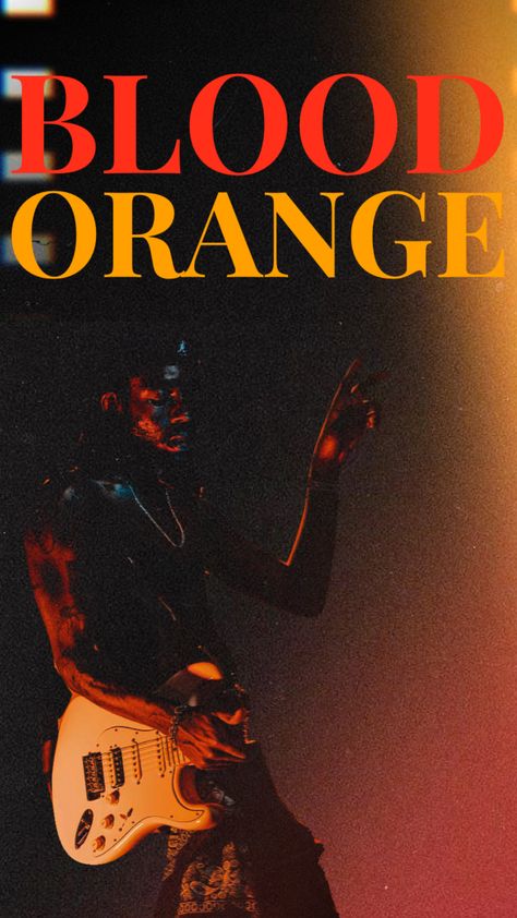 Blood Orange Aesthetic Artist, Blood Orange Poster, Blood Orange Artist, Blood Orange Aesthetic, Orange Wall Prints, Poster Prints Music, Band Poster Design, Orange Poster, Music Poster Design