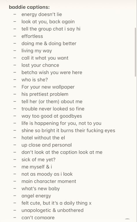 Vsco Captions Ideas Selfie, If Captions Baddie, Captions Baddie Instagram, Baddie Instagram Bio Ideas, Her Captions Instagram, Baddie Attitude Tips, Caption Baddie Instagram, Attitude Girl Captions, New Look Captions Instagram