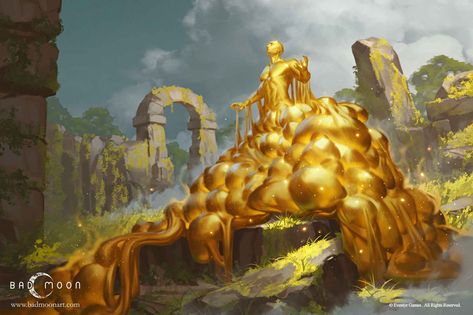 ArtStation - God Blood Ooze Ooze Monster, Golden Creature, Fantasy God, Games Illustration, Beast Creature, Dungeons And Dragons Classes, Studio Artist, Interior Illustration, Monster Concept Art