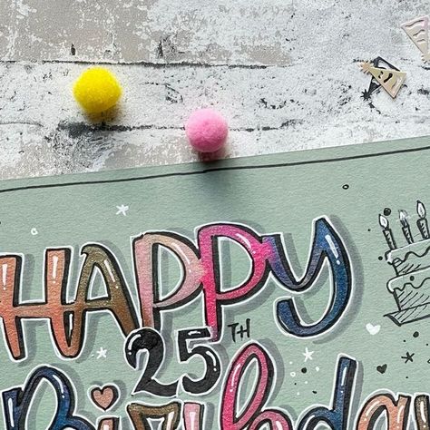 Handlettering Happy Birthday, Faux Calligraphy, Modern Lettering, Painted Cakes, Very Happy Birthday, Happy Birthday Card, Brush Lettering, Letter Art, Artist On Instagram