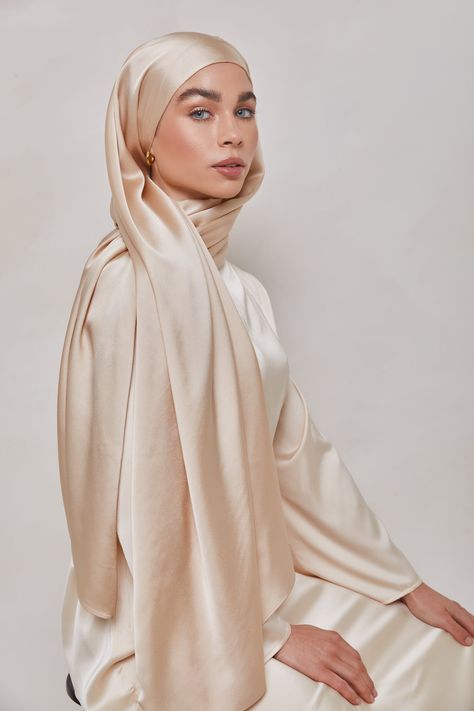 TEXTURE Satin Hijab - Hope Veiled Collection Hijab High Fashion, Hijab Fashion Photoshoot, Hijab Shoot, Scarf Photoshoot, Hijab Photoshoot, Satin Hijab, Shawl Hijab, Fabric Photography, Self Portrait Photography