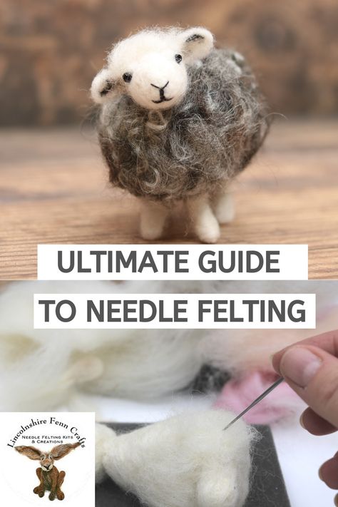 Needle Felting Tips, Needle Felted Animals For Beginners, Needle Felt Crafts, Needle Felt For Beginners, Felt For Beginners, Felt Sheep, Tovad Ull, Needle Felted Fox, Needle Felting Tutorial