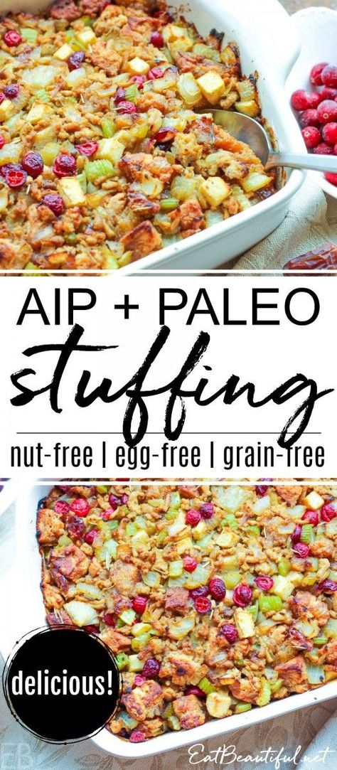 Whole 30 Stuffing, Paleo Stuffing Recipes, Aip Stuffing Thanksgiving, Paleo Stuffing Thanksgiving, Aip Spinach Recipes, Whole30 Thanksgiving Recipes, Recipes For Autoimmune Disease, Aip Foods At Costco, Aip Holiday Recipes