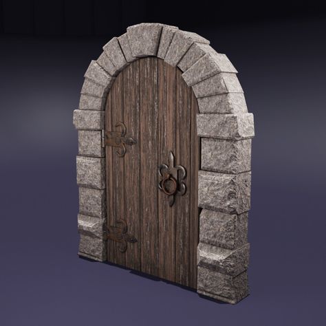 Medieval door, Nata Gabbiano on ArtStation at https://www.artstation.com/artwork/KOlzKX Medieval Doors, Medieval Door, Medieval Houses, House Doors, Medieval Town, Moyen Age, Low Poly, 3d Art, Arch