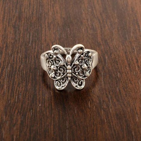 925 Sterling Silver Filigree Butterfly Ring With Open | Etsy Spiritual Ring, Ring Butterfly, Nature Ring, Jewelry Personalized, Dope Jewelry, Butterfly Ring, Butterfly Jewelry, Deco Ring, Sterling Silver Filigree