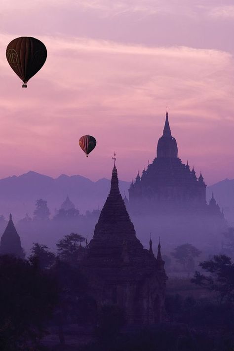 Get the best views of Bagan’s 8,000 temples and pagodas, all of which are nigh on impossible to visit on land, during an extra-special hot-air balloon flight. Taking a morning flight means you’ll watch the sunrise and see the area at its most magical, when morning mist shrouds the greenery. Plus, for added convenience, hotel pickup and drop-off are included. Bagan Myanmar Art, Myanmar Aesthetic, Myanmar Tattoo, Bagan Sunrise, Aesthetic Ig Filter Selfie, Morning Flight, Watch The Sunrise, Bagan Myanmar, Charcoal Portrait