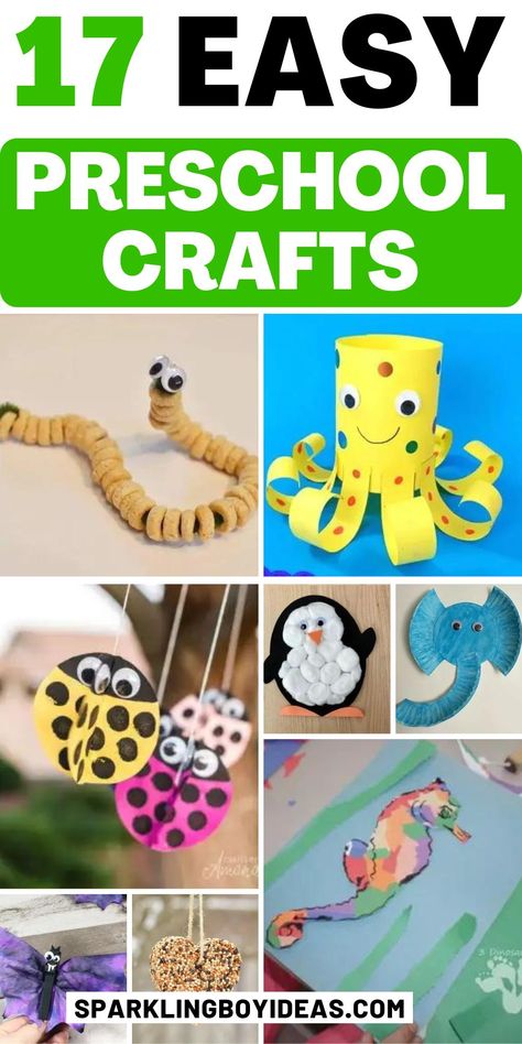 17 Easy Preschool Crafts 25 Easy Projects For Preschoolers, Pre K Crafts Easy, Fun Preschool Crafts, Preschool Craft Activities, Easy Preschool Crafts, Student Crafts, Teen Stuff, Crafts And Activities For Kids, K Crafts