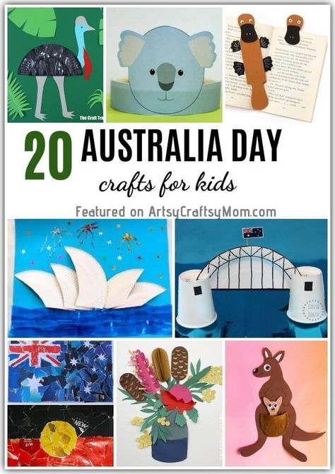 International Crafts For Kids, Australia Art Projects For Kids, Australia Day Activities For Kids, Australian Crafts For Kids, Australia Kids Crafts, Australia Day Craft, Australia Crafts For Kids, Around The World Crafts For Kids, Kangaroo Craft