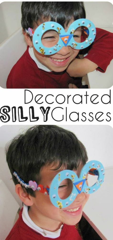 Simple and easy 10 minute craft - silly decorated glasses! Doctor Craft, Projects For Toddlers, Decorated Glasses, Storytime Crafts, Toddler Playroom, Rainy Day Fun, Preschool Arts And Crafts, Ideas Craft, Daycare Crafts