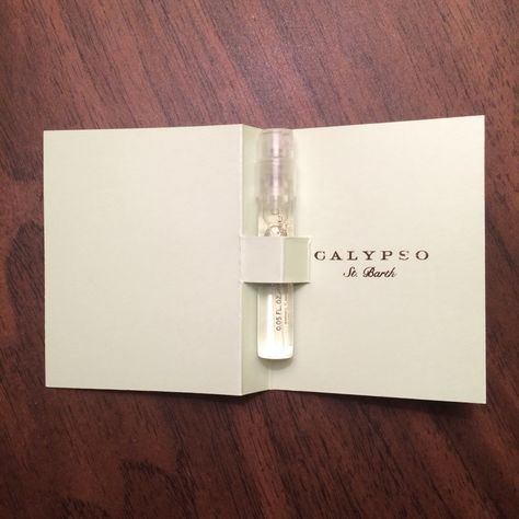 Calypso St. Barth perfume sample, $2. Sample Perfume Packaging, Perfume Vial Packaging, Perfume Tester Packaging, Perfume Samples Packaging, Luxury Perfume Packaging, Perfume Testers, Perfume Sample, Skincare Products Photography, Fragrance Packaging