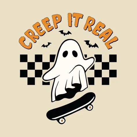 Creep It Real - Creep It Real - T-Shirt | TeePublic Creep It Real, Halloween Tees, Hard Hats, Funny Stickers, Custom Stickers, Favorite Tv Shows, Water Bottles, For Men, Halloween