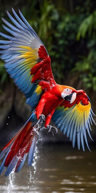 Parrot Reference Photo, Macaw Parrot Aesthetic, Macaw Parrot Photography, Exotic Birds Photography, Parrot Photography, Parrot Photo, Flying Parrot, Beautiful Parrots, Wild Birds Photography