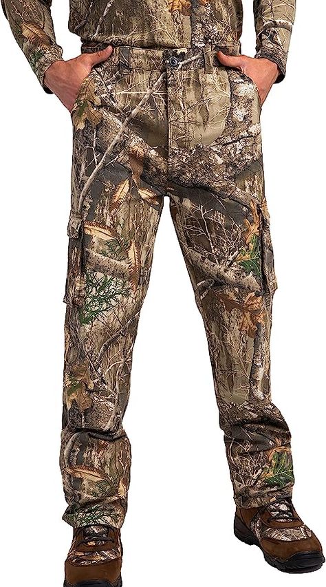 Realtree Men's Camo Hunting Pants, Durable Cargo Pants with 6-Pocket, Comfort Fit, Men's Outdoor Pants Hunting Pants, Camo Patterns, Outdoor Pants, Realtree Camo, Spandex Fabric, Cargo Pants, Camo, Top Styles, Hunting