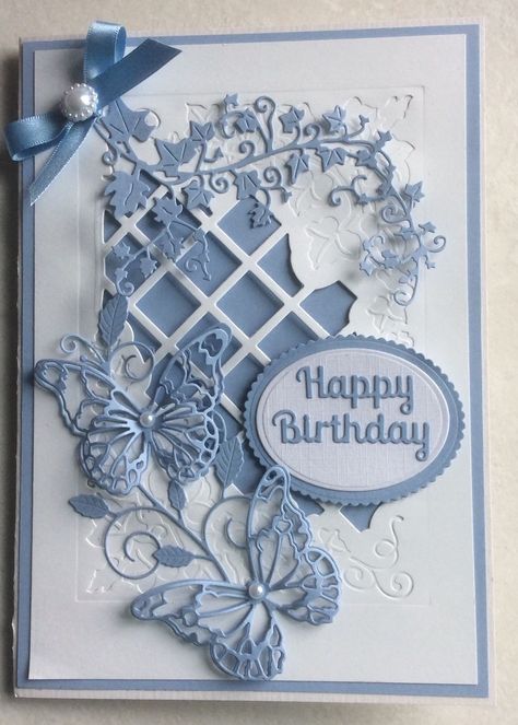 Grandma Scrapbook, Memory Box Cards, Butterfly Craft, Tattered Lace Cards, Vellum Cards, Women Day, Sue Wilson, Birthday Cards For Women, Spellbinders Cards